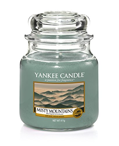 Yankee Candle tarro de Montañas brumosas, gris, 10,7 x 10,7 x 12,7 cm