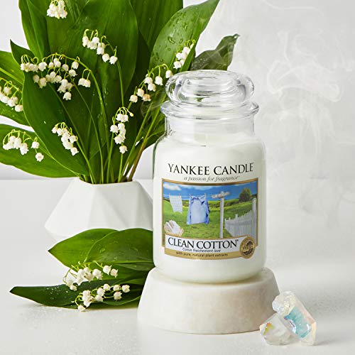 Yankee Candle vela aromática en tarro grande, algodón blanco, duración de combustión de hasta 150 horas