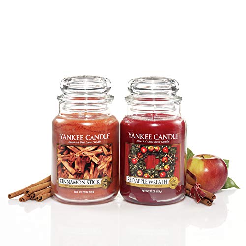 Yankee Candle Vela en un Vaso Doze, Una Corona de Manzanas Rojas, Rojo, Frasco Grande