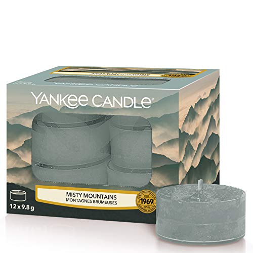 Yankee Candle velas Tea Light de cera, Montañas brumosas, gris, 8,4 x 8,4 x 6,1 cm