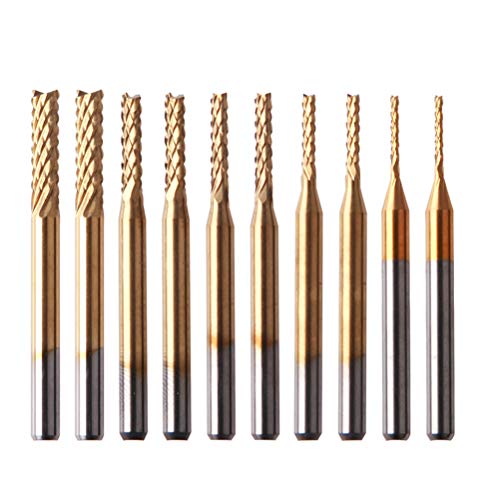 Yanshon - Juego de 10 brocas para fresadora de metal duro, fresas rotativas CNC, para fibra de carbono y madera dura