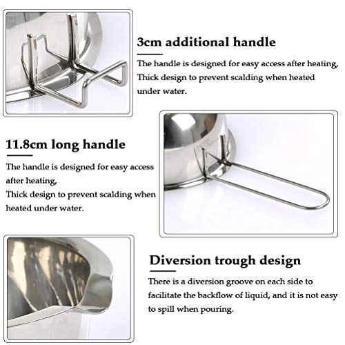 YANSHON Olla para Baño María Cocinar Olla Bain-Marie 600ml en Acero INOX para Cocinar al Vapor, Bain Marie Olla para Derretir Chocolate, Dulces, Mantequilla, Queso y Velas, etc. (Acero INOX 304)