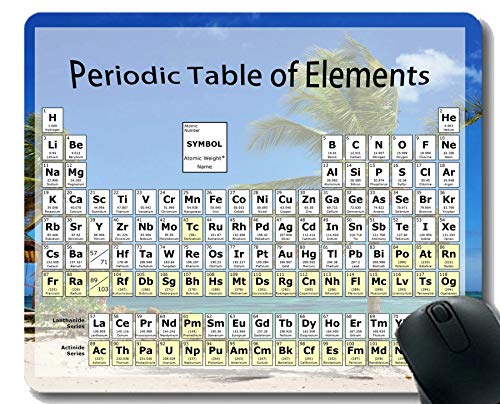 Yanteng Tabla periódica de Elementos Alfombrilla de ratón para Juegos Personalizada, Alfombrillas de ratón temáticas Tropicales de Palm Beach con Borde Cosido