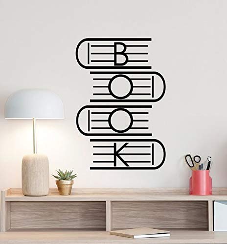 yaonuli Libro Pared calcomanía educación Ciencia Libro Lectura Signo Oficina Libro Vinilo Pegatina Biblioteca Escolar decoración Estudio 91x63cm