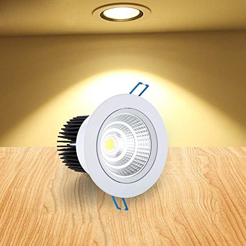 YBright Downlight LED 3W pequeña inclinación Luz empotrada en el techo Foco COB direccional luz caliente 3000k del recorte de 55-60mm 60 ° viga con ángulo LED de unidad 110-240 de tienda Corredor Disp