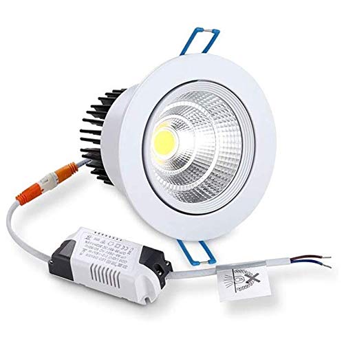 YBright Downlight LED 3W pequeña inclinación Luz empotrada en el techo Foco COB direccional luz caliente 3000k del recorte de 55-60mm 60 ° viga con ángulo LED de unidad 110-240 de tienda Corredor Disp
