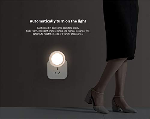 Yeelight LED Inductive Nightlight Plug with Light Sensitive Sensor for Bedroom Hallway Baby Room Toilet, (EU Plug)