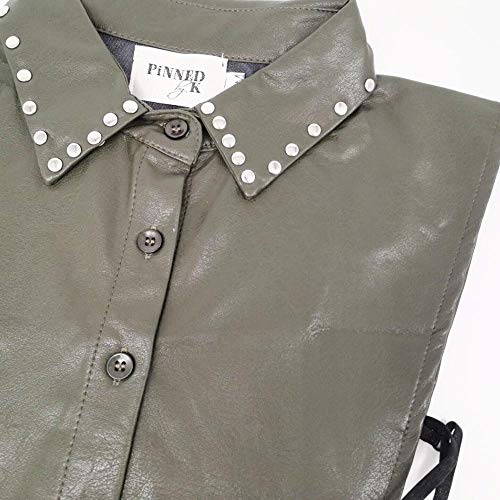 Yener White Chiffon Women Fake Collar Beaded Crystal Plus Size Faux Col Pearls Collar Camisa NEP Tank Top Desmontable Collares, 0026