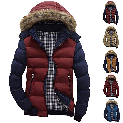 Yesmile Abrigo Cálido Casual Hombres y Niños Abrigo de Cremallera de Invierno con Capucha Manga Larga Burbuja Casual Outwear Blusa Chaqueta de Color Liso