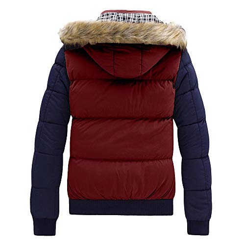 Yesmile Abrigo Cálido Casual Hombres y Niños Abrigo de Cremallera de Invierno con Capucha Manga Larga Burbuja Casual Outwear Blusa Chaqueta de Color Liso