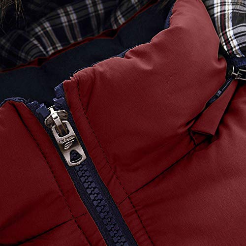 Yesmile Abrigo Cálido Casual Hombres y Niños Abrigo de Cremallera de Invierno con Capucha Manga Larga Burbuja Casual Outwear Blusa Chaqueta de Color Liso