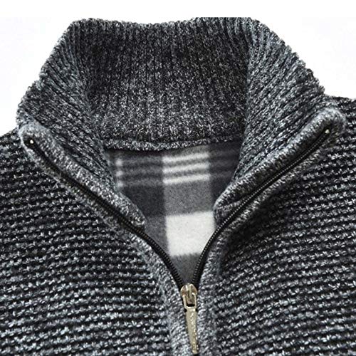 Yesmile Rebeca Hombre otoño Invierno Packwork Abrigo cálido de Manga Larga con Cremallera Cardigan de Punto Capa de Color Suave Abrigo Hombre Invierno Vestir