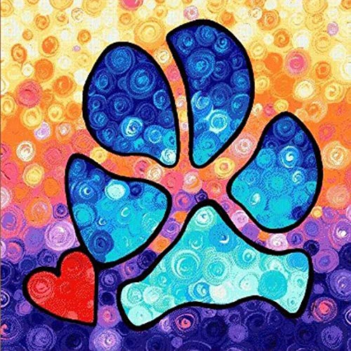 YHZSML Diamante Pintura Taladro Completo Cuadrado Dibujos Animados Diamante Mosaico Diamantes de imitación Pata impresión Punto de Cruz Bordado de Diamantes Venta 30x30cm