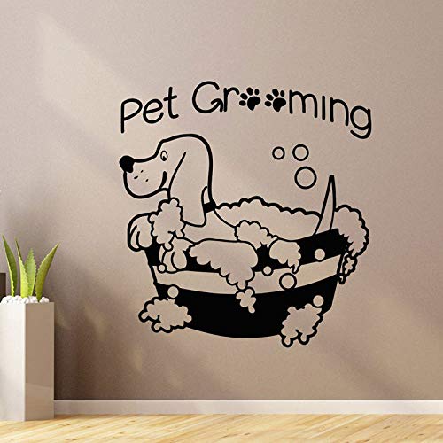 YHZSML Perro Peluquería para Mascotas Salón Vinilo Vinilo Decoración para el hogar Tienda de Mascotas Calcomanías Murales extraíbles Papel Tapiz extraíble 57x60cm