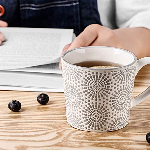 Yifuty Noria ins creativas taza de té de cristal de la leche hombres y mujeres taza de cerámica oficina de café del desayuno de avena de la moda nórdica té hogar taza de beber 8 * 13 cm / 3.2 * 5.1 pu