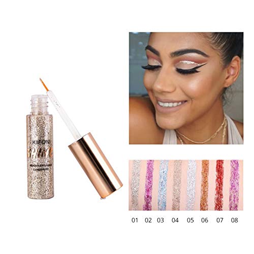 Yiitay - Delineador de ojos líquido con purpurina (8 colores para elegir)