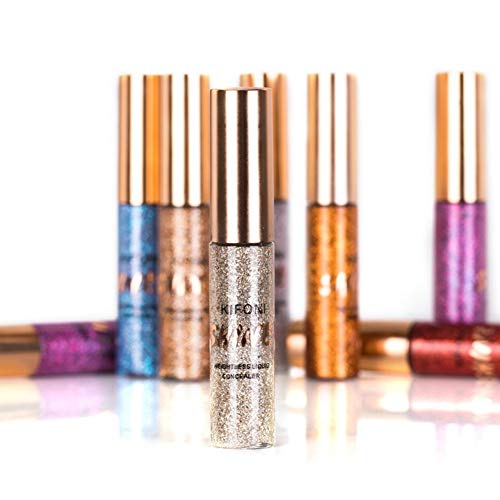 Yiitay - Delineador de ojos líquido con purpurina (8 colores para elegir)