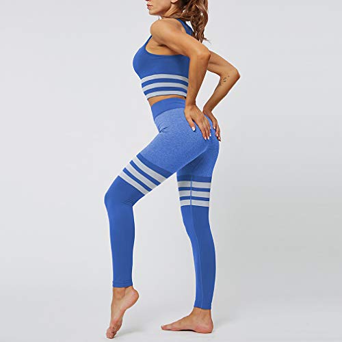 Yingshu Conjunto Yoga Sin Costuras Vital Mujer Gym Fitness Leggings+Chaleco Traje Deportivo Chándal Ropa Deportiva