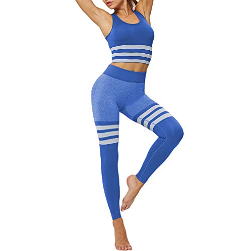 Yingshu Conjunto Yoga Sin Costuras Vital Mujer Gym Fitness Leggings+Chaleco Traje Deportivo Chándal Ropa Deportiva