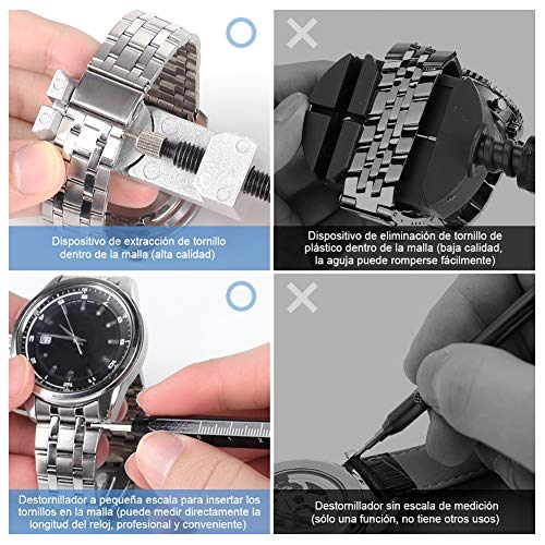 YISSVIC Kit de Reparación de Relojes 183Pcs Herramientas de Reparación de Relojes Portátil con Varios Accesorios Profesionales