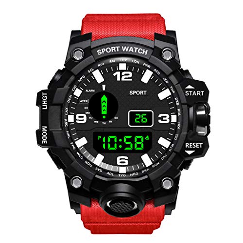 Yivise Relojes LED Digital Fecha Deporte Reloj de Pulsera electrónico para Hombre al Aire Libre(C)