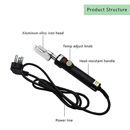 YJINGRUI Mini Plancha para Cuero como Ropa Zapato Bolso Plancha para Quitar Arrugas Temperatura ajustable 50-350℃ 220V Area planchada es de 26×85mm(Ajuste de la perilla)