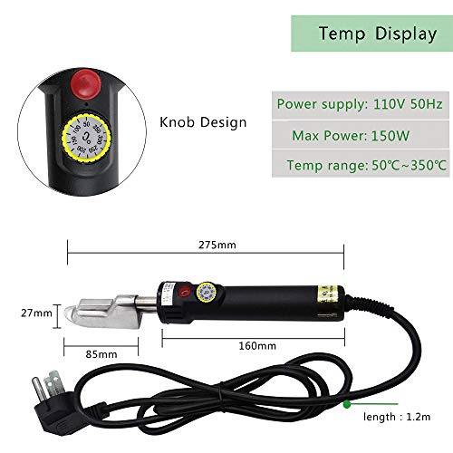 YJINGRUI Mini Plancha para Cuero como Ropa Zapato Bolso Plancha para Quitar Arrugas Temperatura ajustable 50-350℃ 220V Area planchada es de 26×85mm(Ajuste de la perilla)