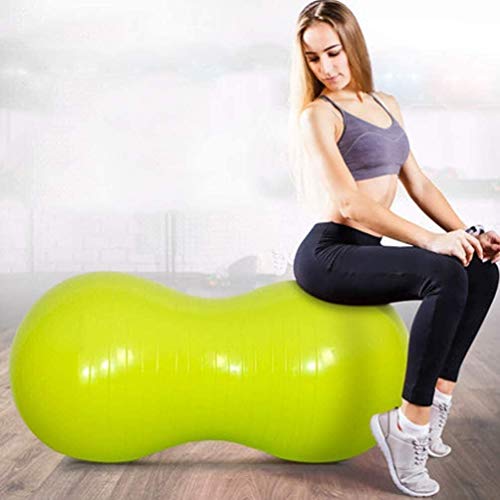 YLJYJ Pelota de Yoga, Ejercicio de PVC Pelota de Gimnasia Verde 45 * 90cm con Bomba de Aire para niños Adultos Mujeres Embarazadas Pilates Pérdida de Peso Equilibrio Entrenamiento