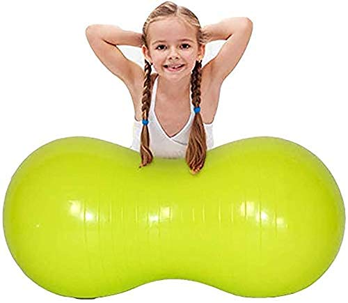 YLJYJ Pelota de Yoga, Ejercicio de PVC Pelota de Gimnasia Verde 45 * 90cm con Bomba de Aire para niños Adultos Mujeres Embarazadas Pilates Pérdida de Peso Equilibrio Entrenamiento