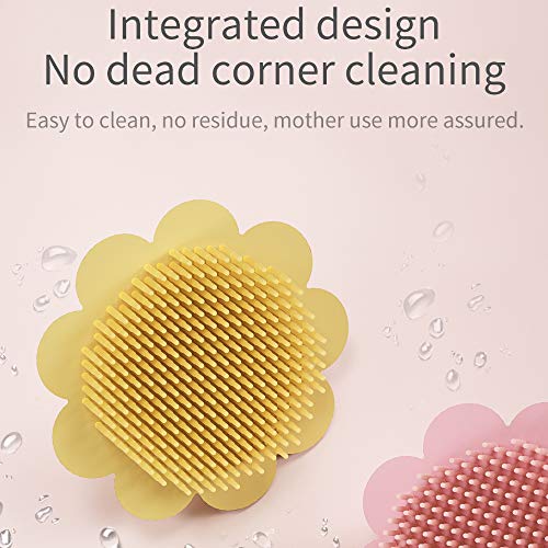 YMG Cepillo de Champú de Silicona para Bebé, Cabezal Limpio, Cepillo de Champú de Silicona Exfoliante, Ducha, Cuidado del Baño, Herramientas Domésticas para Masaje del Cuero Cabelludo,Amarillo