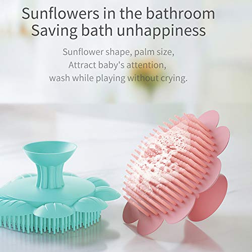 YMG Cepillo de Champú de Silicona para Bebé, Cabezal Limpio, Cepillo de Champú de Silicona Exfoliante, Ducha, Cuidado del Baño, Herramientas Domésticas para Masaje del Cuero Cabelludo,Amarillo