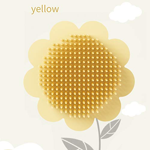 YMG Cepillo de Champú de Silicona para Bebé, Cabezal Limpio, Cepillo de Champú de Silicona Exfoliante, Ducha, Cuidado del Baño, Herramientas Domésticas para Masaje del Cuero Cabelludo,Amarillo