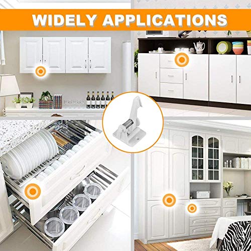 Ynnxia Armario de Seguridad para niños Cerradura de Armario de Seguridad para bebés Cerradura para niños Invisible para Armario y cajones sin taladros y Tornillos - Paquete de 10