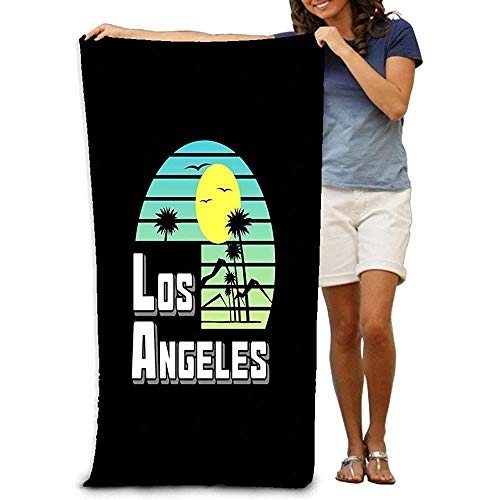 Yocmre Toalla de baño Toalla de Microfibra para Adultos Toalla de baño en Pulgadas Lámina temática de Los Ángeles Diseño gráfico Elemant clo