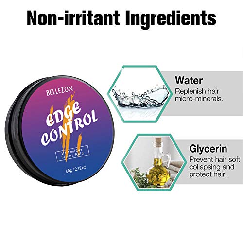 YOHAPPY - Crema de aceite a la cera para el cabello, aporta control de los bordes del cabello, para peinar el cabello con cepillo, gel fijador anti encrespamiento para hombre y mujer