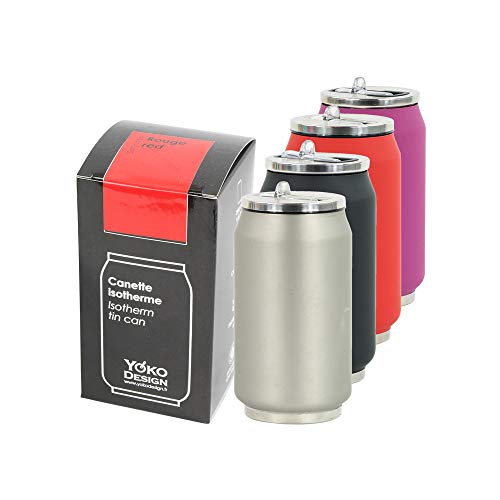 YOKO DESIGN 1320 Lata isotérmica Acero Inoxidable, 14 cm, Color Plateado
