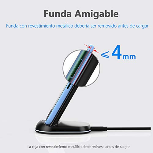 yootech Cargador Inducción Rápido, 2 Pack 10W Carga Inalámbrica para Galaxy S20/Note 10/S9/S9+/Note 8/S8/S8+/S7/S6, 7.5W para iPhone SE 2020/11/11 Pro/11 Pro MAX/XS MAX/XR/XS/X/8+/8(No Adaptador)