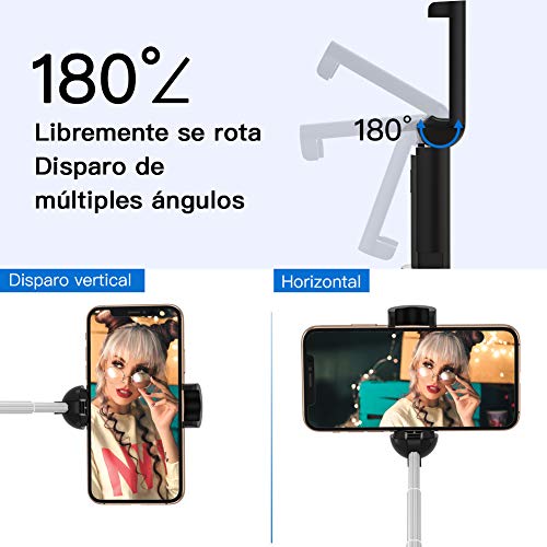 Yoozon Selfie Stick, Mini Palo Selfie Ultraligero y expandible con Control Remoto Bluetooth, monopie Ajustable para Hacer Fotos, Videos con teléfonos como iPhone, Samsung, Huawei, Xiaomi, LG, etc