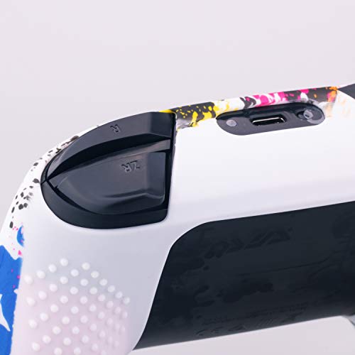 YoRHa Tachonado Impresión de Transferencia Silicona Piel cubierta Caso Solo para Oficial de Nintendo Switch Pro Mando x 1 (Pintada) Con Thumb Grip x 8