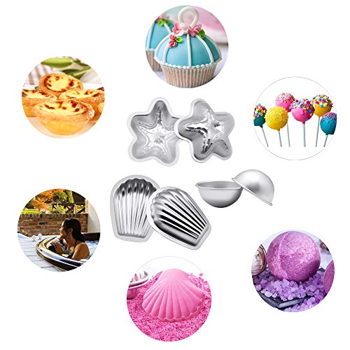 Yotako Kit de molde para bombas de baño, forma de bomba de baño de metal, 6 juegos de 12 piezas con 50 bolsas de depilación y 1 mini sellador de calor para hacer bombas de baño