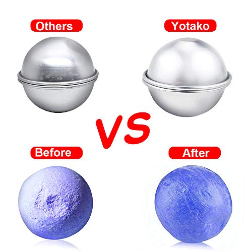 Yotako Kit de molde para bombas de baño, forma de bomba de baño de metal, 6 juegos de 12 piezas con 50 bolsas de depilación y 1 mini sellador de calor para hacer bombas de baño
