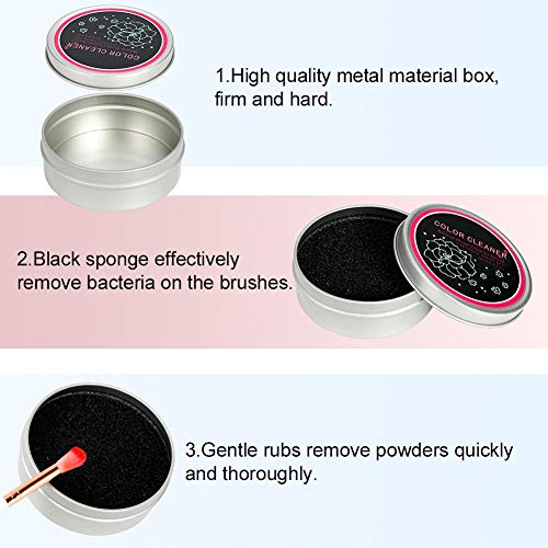 You&Lemon Esponja Caja de Limpieza de Pinceles de Maquillaje Removedor de Residuos de Polvo Esponja Elimina Color Reutilizable y Lavable(única capa)