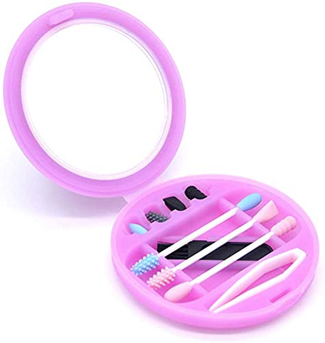 Your Vip Skin bastoncillos de algodón de silicona, reutilizables, lavables para limpieza de oídos y para maquillaje. (Rosa)