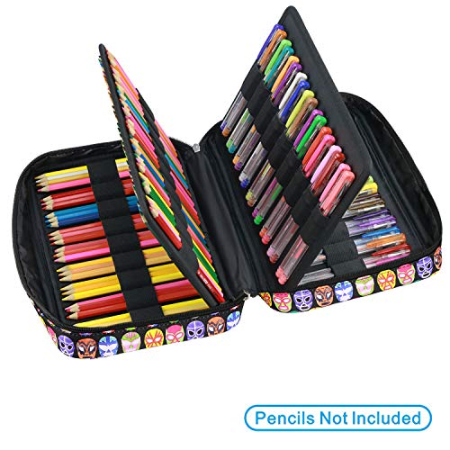 YOUSHARES 166 slots caja de lápices de colores, 110 ranuras gel plumas FO organizador de la caja para colorear, práctico soporte de lápiz de color multicapa 06