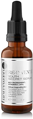 Youth Secret Serum - 20% de Vitamina C + 4% ¡de Ácido Hialurónico! 4 veces más FUERTE que tratamientos anti-edad regulares. ¡EFECTO BOTOX! 30ml.