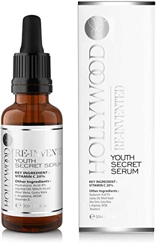Youth Secret Serum - 20% de Vitamina C + 4% ¡de Ácido Hialurónico! 4 veces más FUERTE que tratamientos anti-edad regulares. ¡EFECTO BOTOX! 30ml.