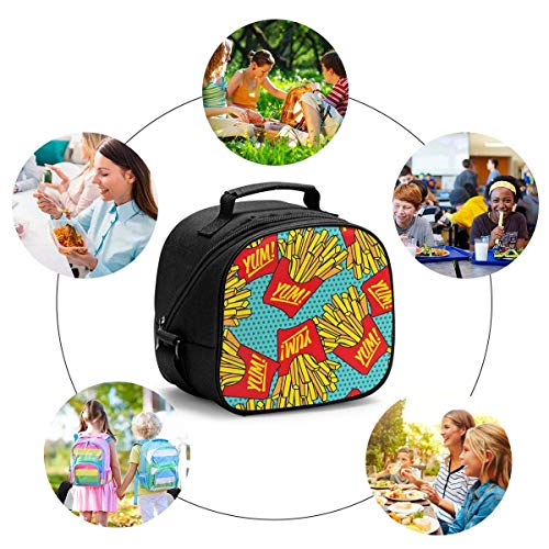 Yuanmeiju McDonald's - Fiambrera aislada para niños, reutilizable, bonita, portátil, minibolsa térmica para comida con correa para el hombro, regalo para niños de la escuela