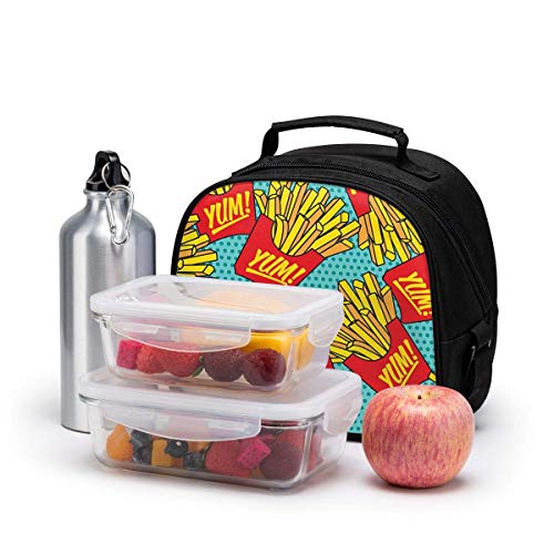 Yuanmeiju McDonald's - Fiambrera aislada para niños, reutilizable, bonita, portátil, minibolsa térmica para comida con correa para el hombro, regalo para niños de la escuela