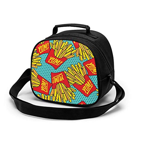 Yuanmeiju McDonald's - Fiambrera aislada para niños, reutilizable, bonita, portátil, minibolsa térmica para comida con correa para el hombro, regalo para niños de la escuela