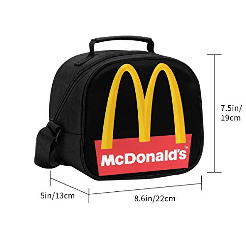 Yuanmeiju McDonald's - Fiambrera aislada para niños, reutilizable, bonita, portátil, minibolsa térmica para comida con correa para el hombro, regalo para niños de la escuela